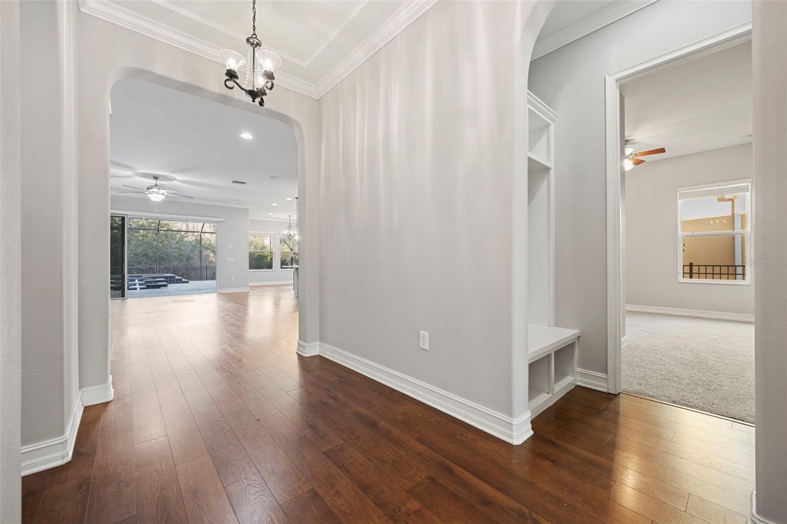 Hallway/Foyer with built-in hall tree