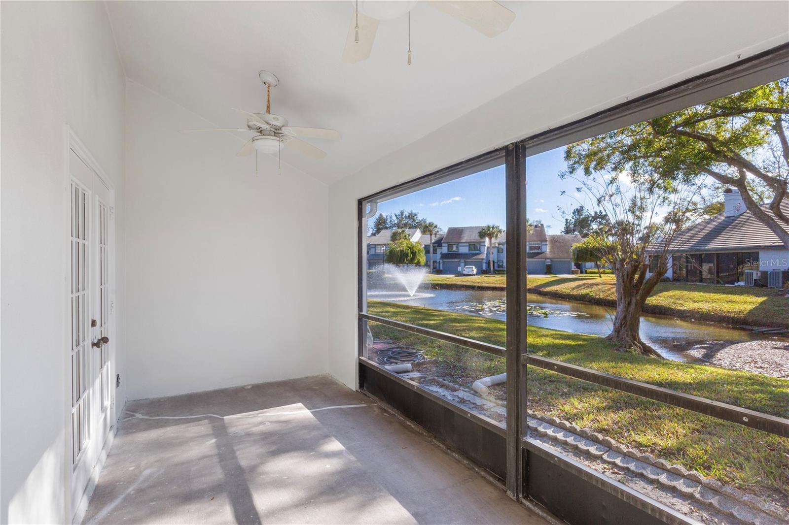 Relax after work to the sounds of the fountain adn teh cool water sof the  backyard pond.