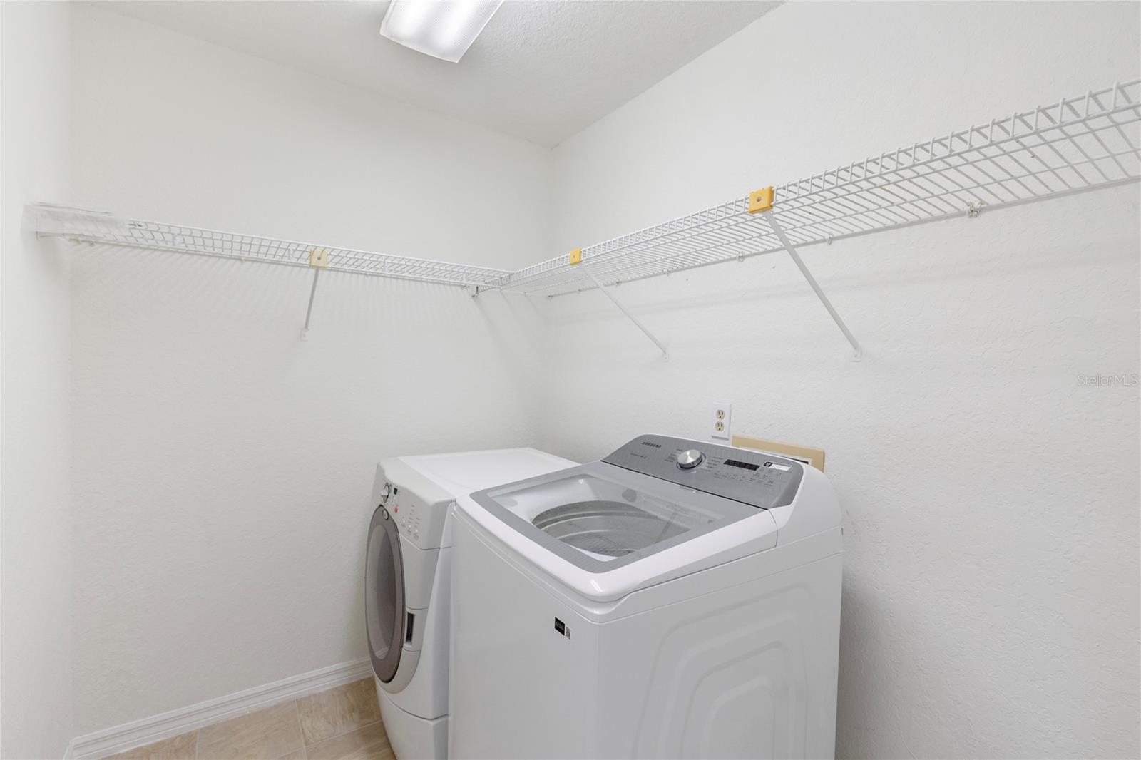 A large laundry room on the second floor.