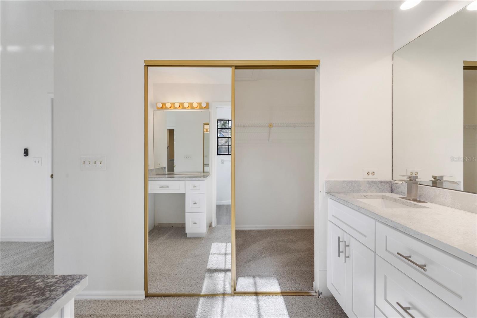 Large primary closet space.