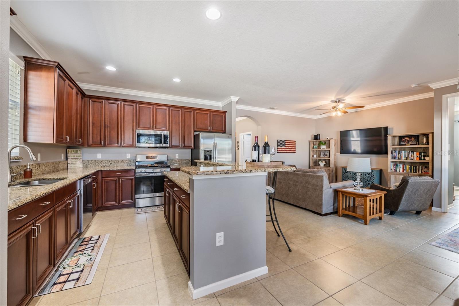 Kitchen open to Family Room