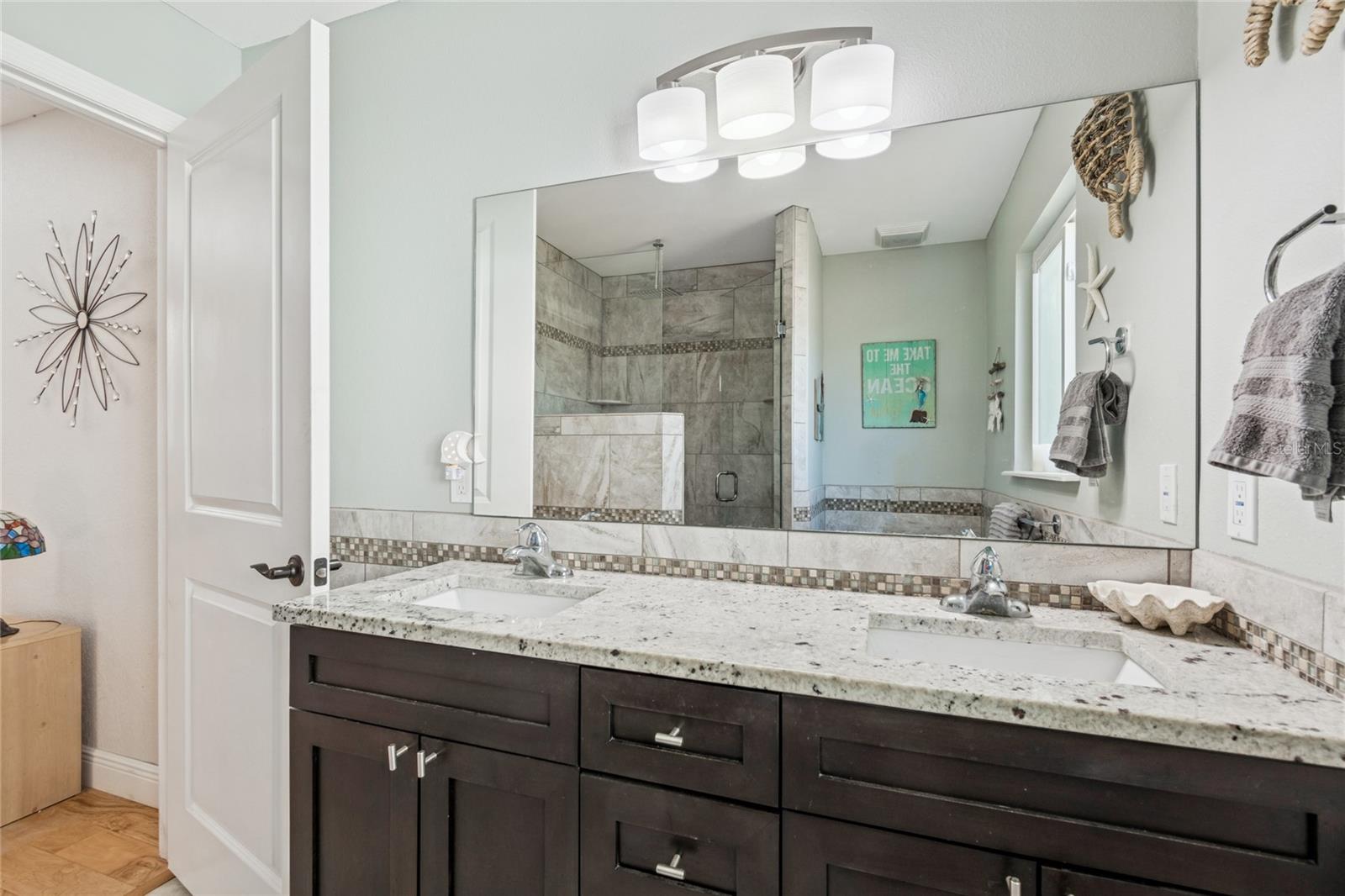 Spacious double vanity