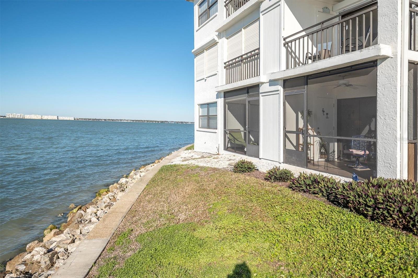 View of Back Screened Patio of #107