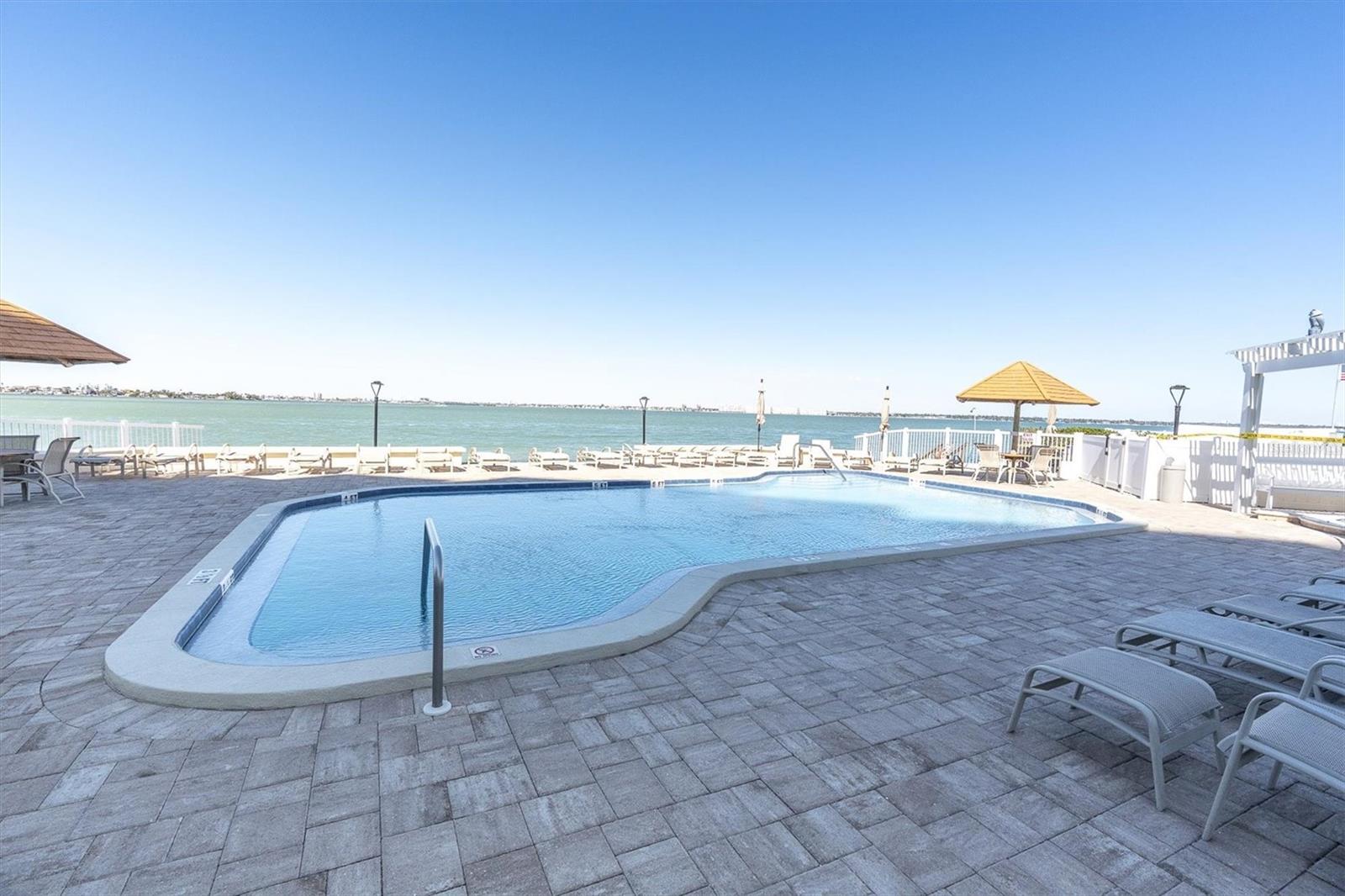 Heated pool overlooking the Bay
