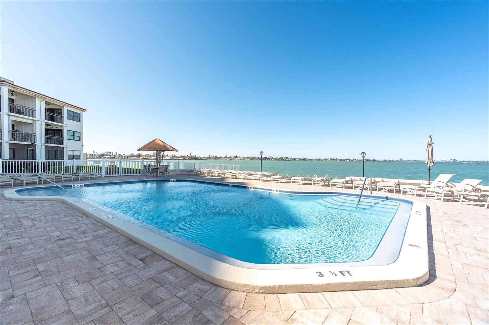 Heated pool overlooking the Bay