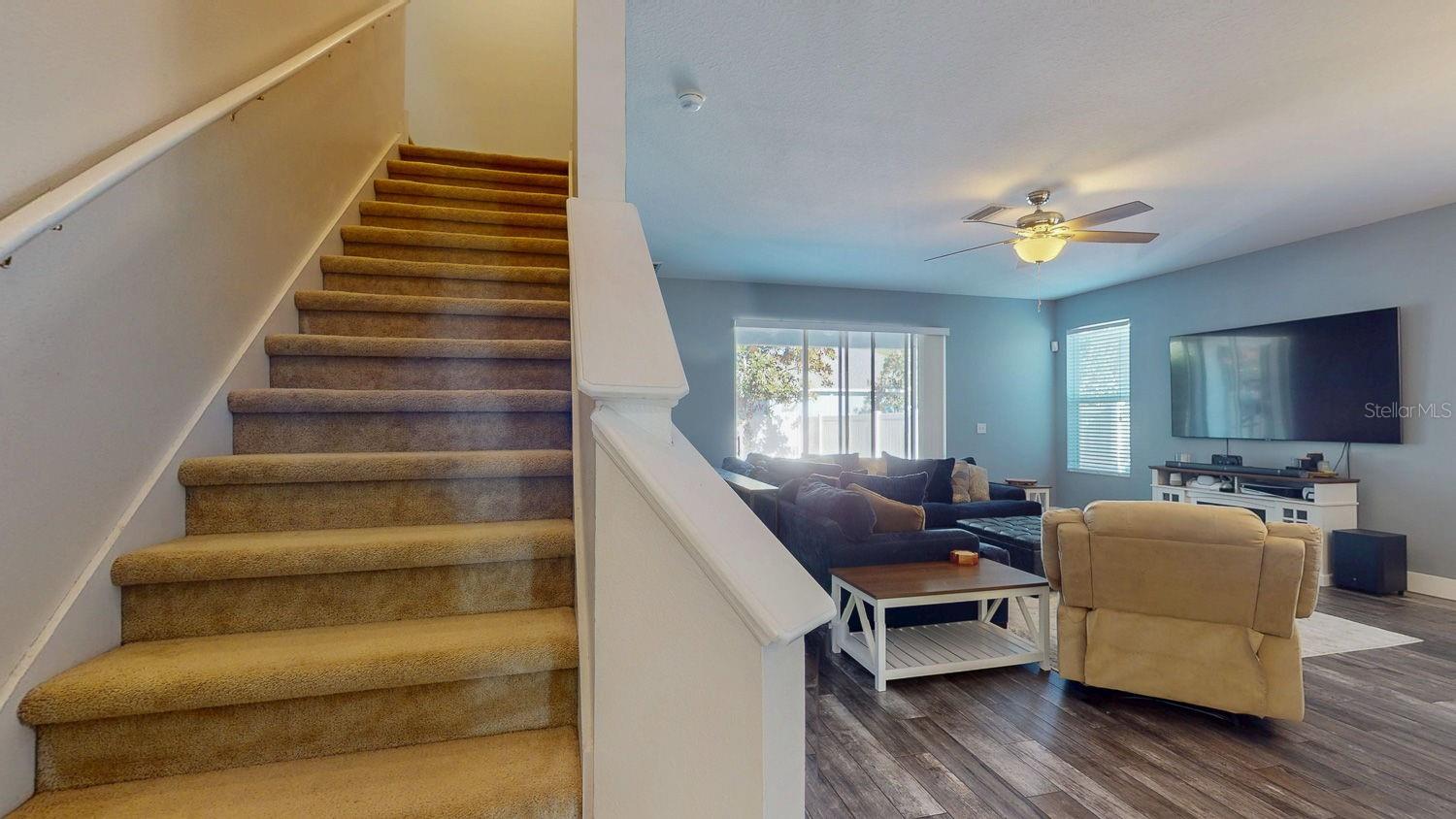 Stairs up to bonus room