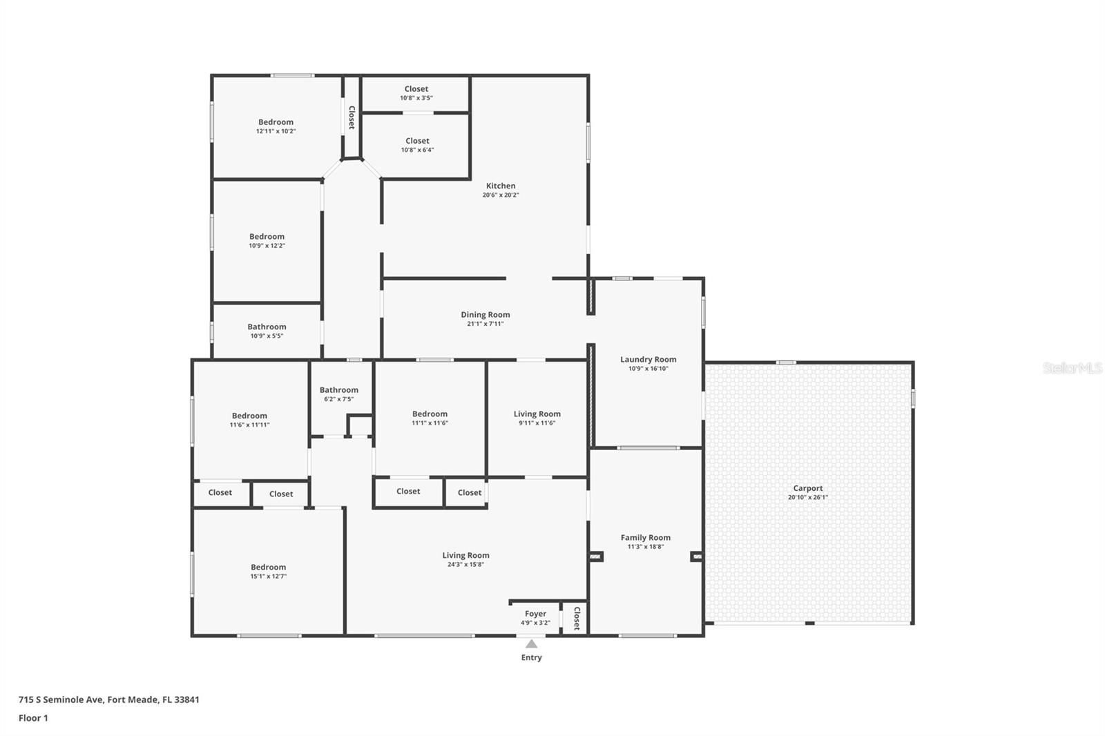 715 S SEMINOLE AVE, FORT MEADE, FL, 33841