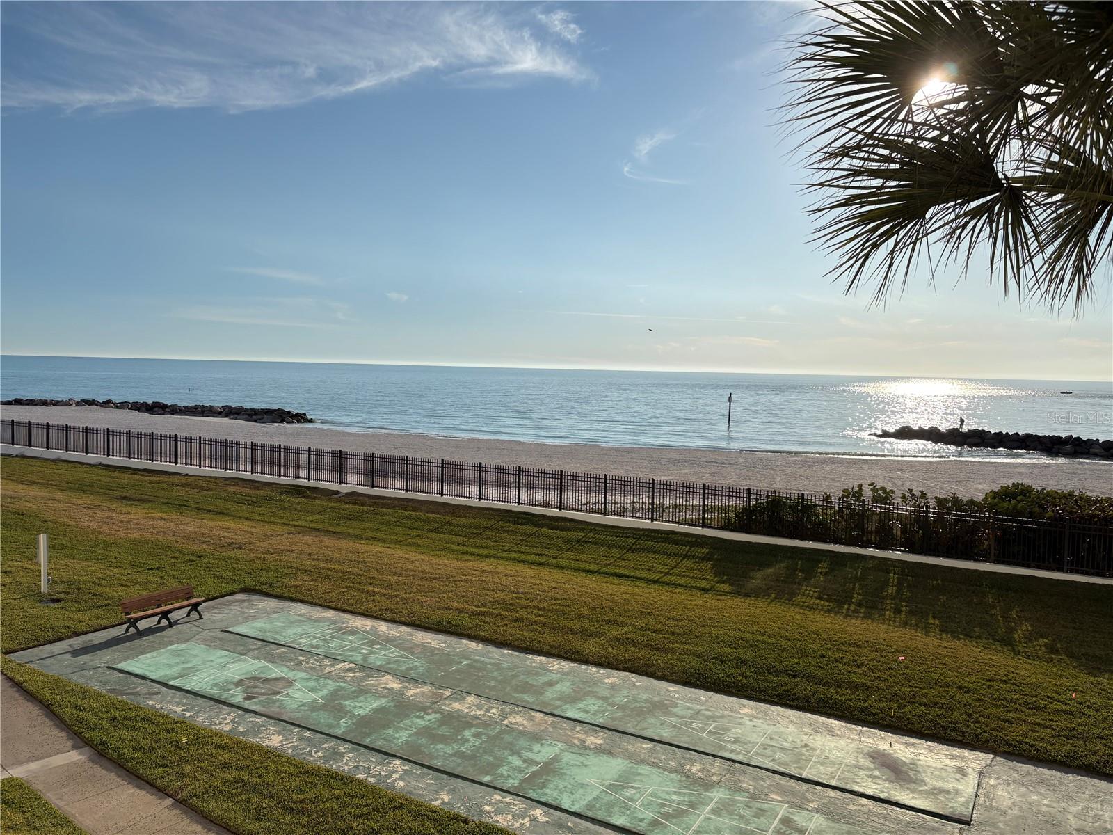 Patio view at sunset