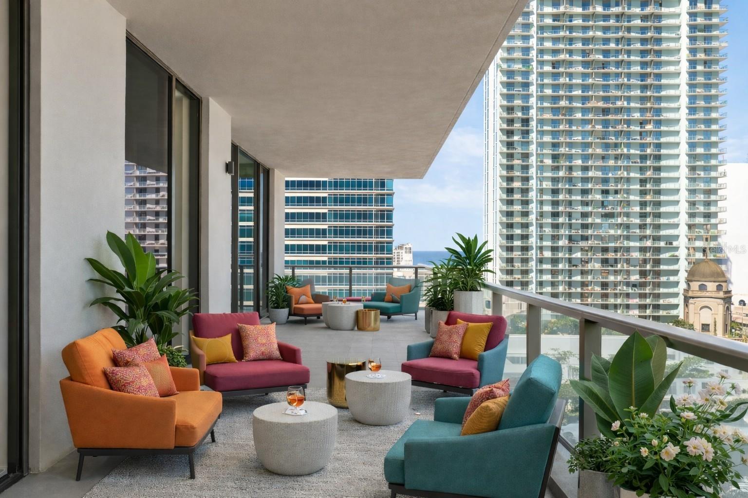 Bonus Size Terrace Digitally Staged