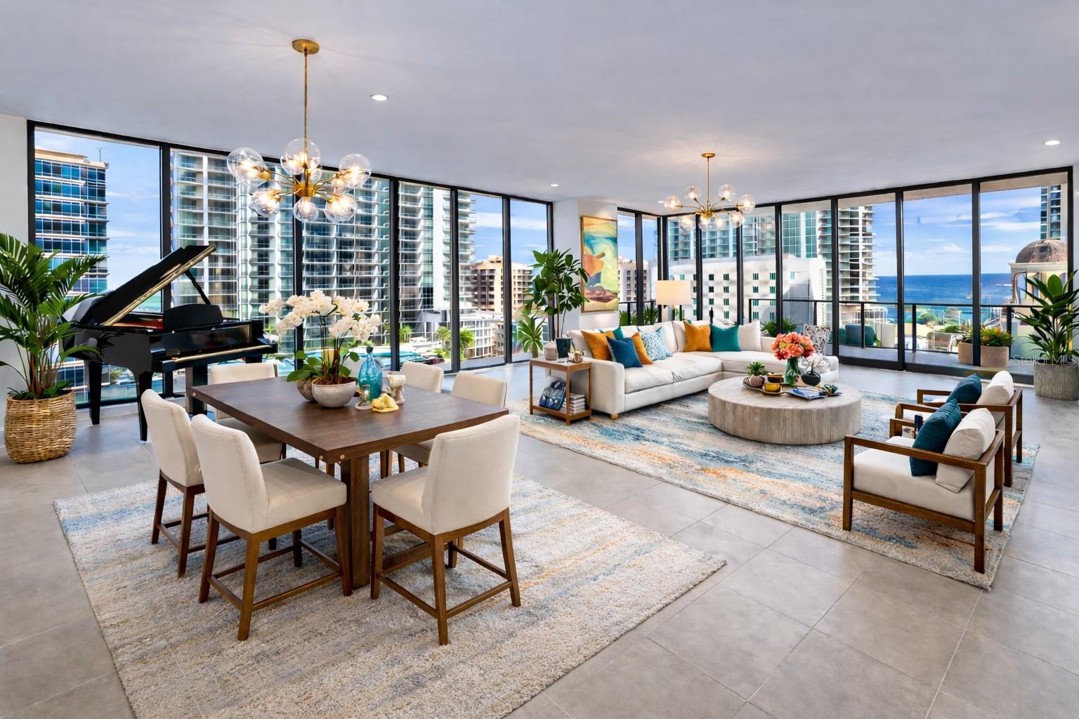 Open Dining Room & Great Room Digitally Staged