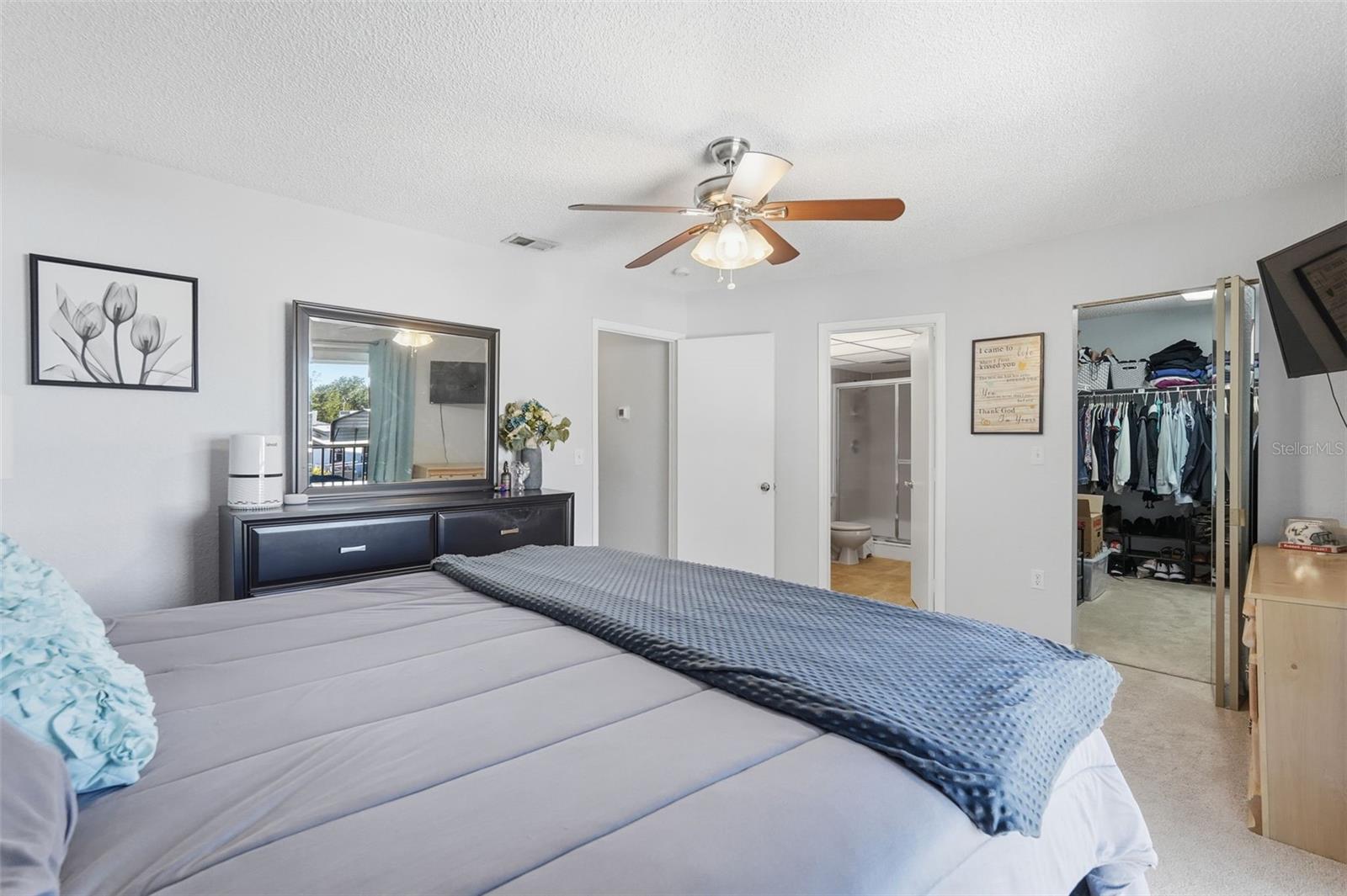 Walk in closet in the master bedroom