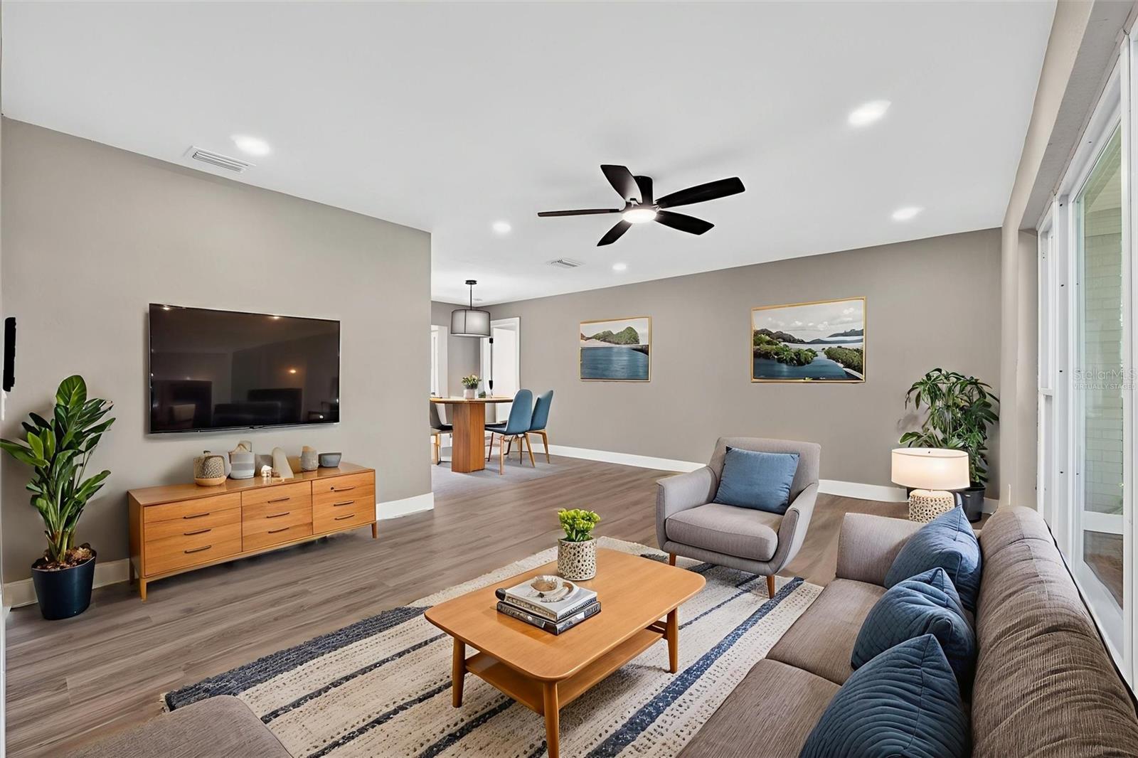 Virtually staged living room