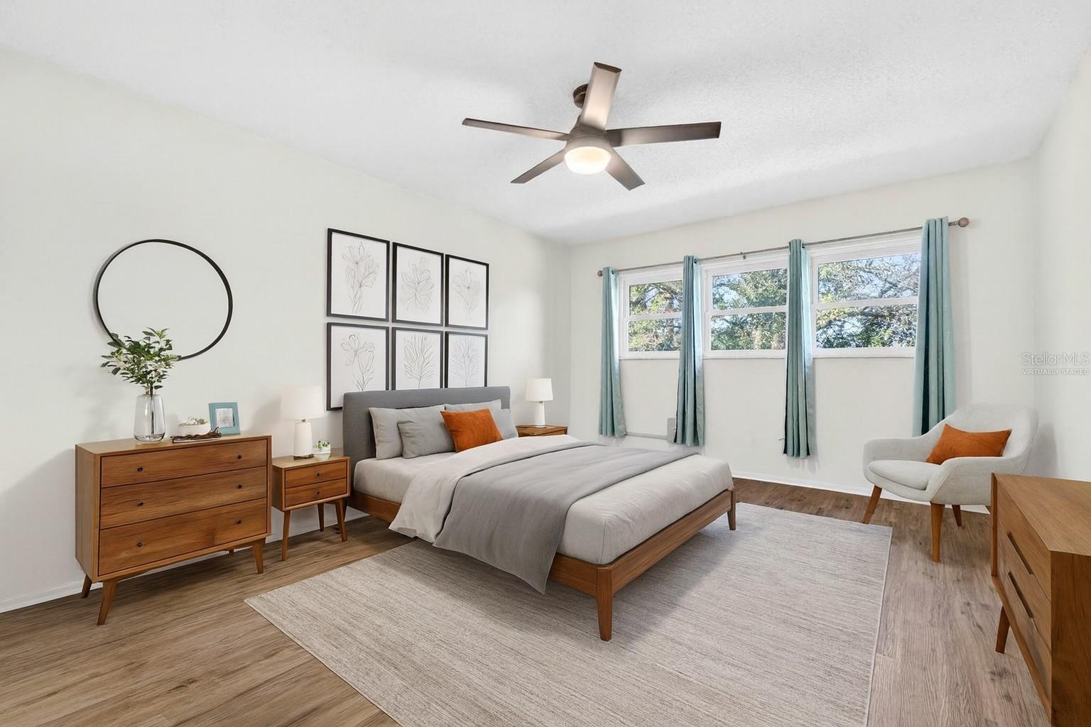 Virtually Staged Primary Bedroom