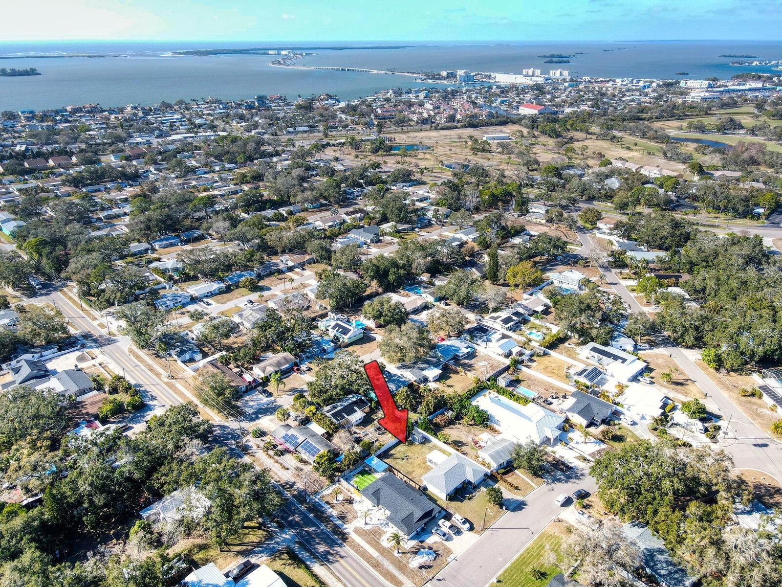 Aerial view Dunedin Causeway