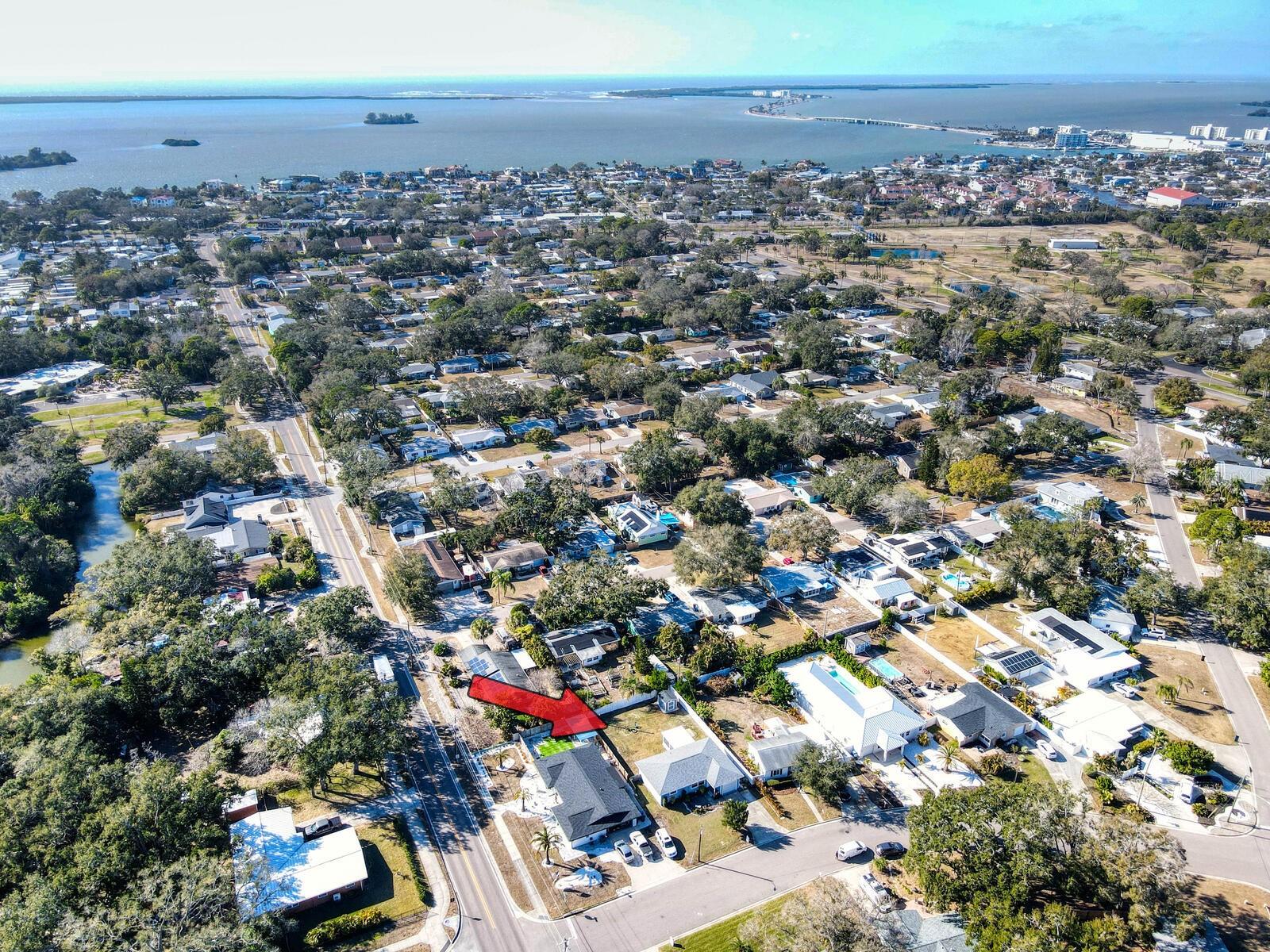 Aerial of Causeway, Honeymoon and Caledesi Islands