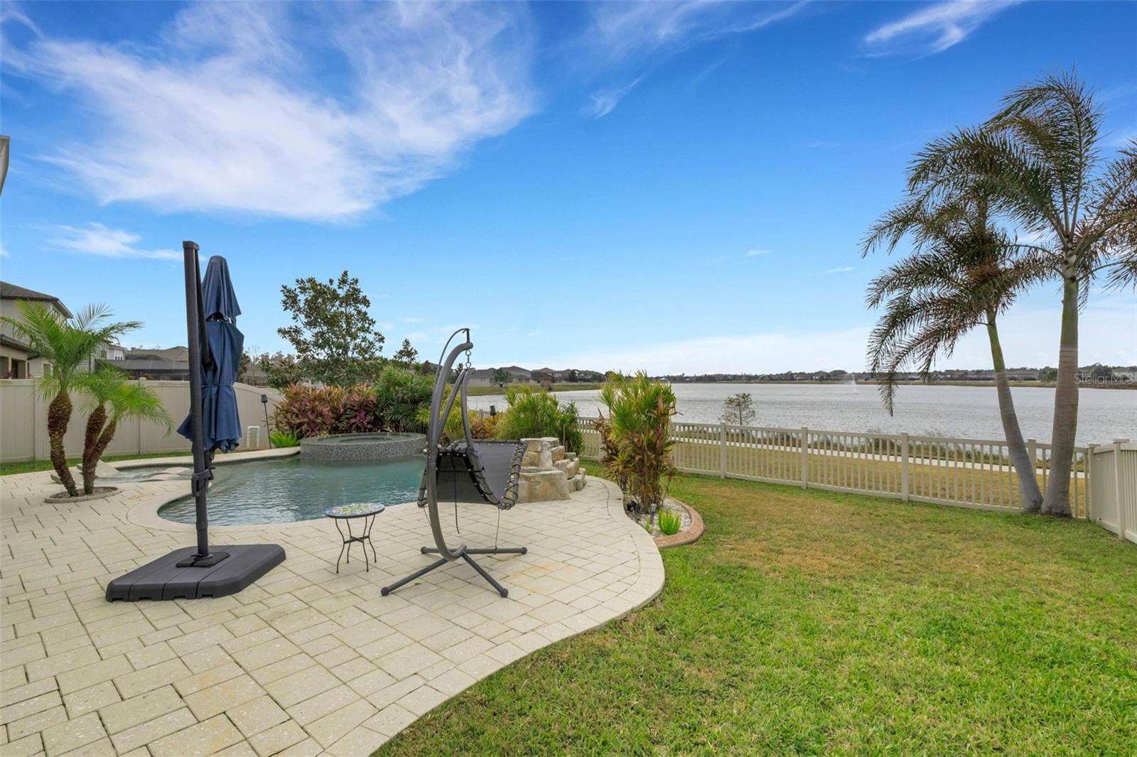 Views of pond from backyard