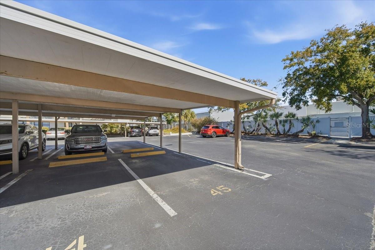 Covered parking spot 45.