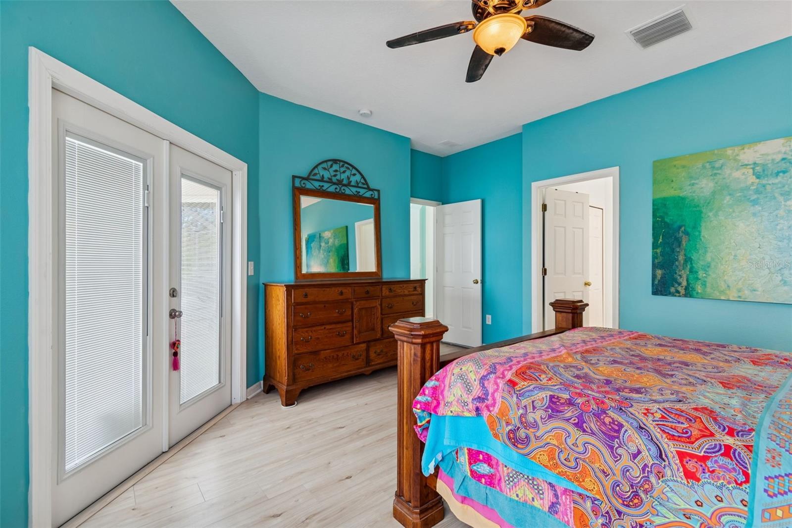 Master Bedroom with French Doors to Porch