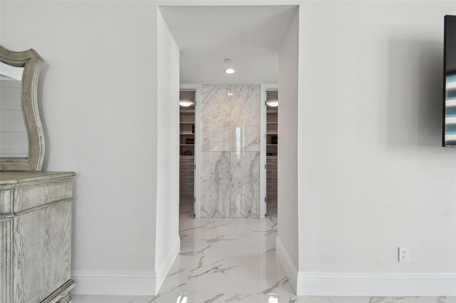 Primary Bedroom entry to dual En Suite Bathrooms