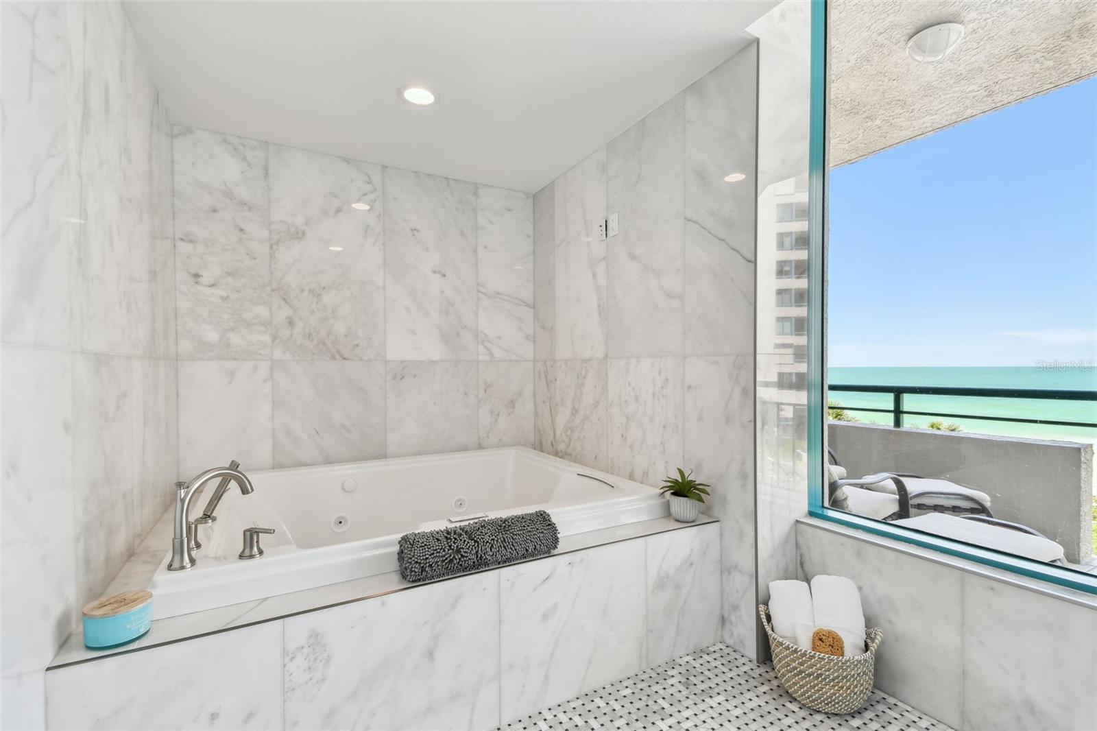Primary Bathroom-Two person jetted tub with Gulf view