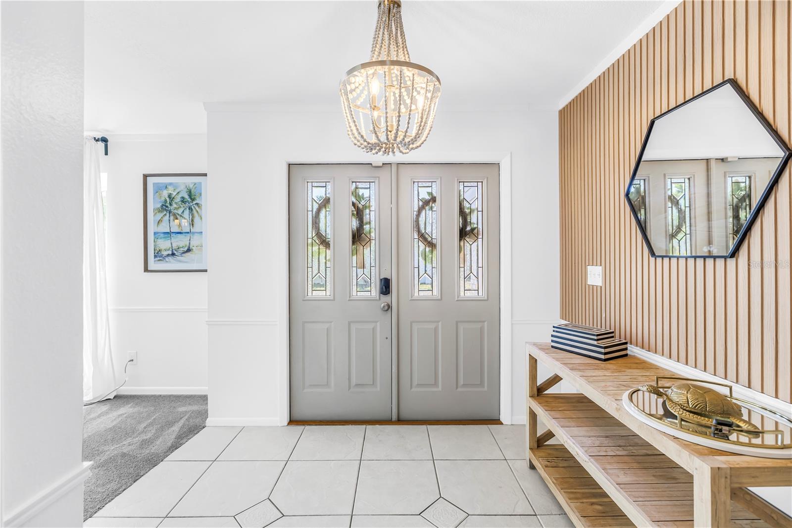 Updated front entry with feature wall