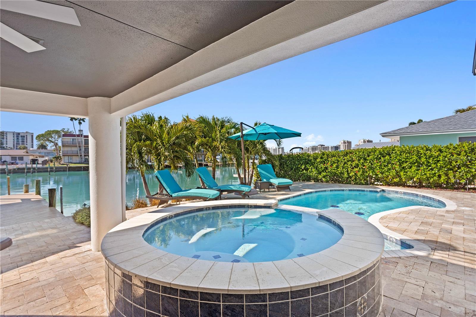 Partially covered spa