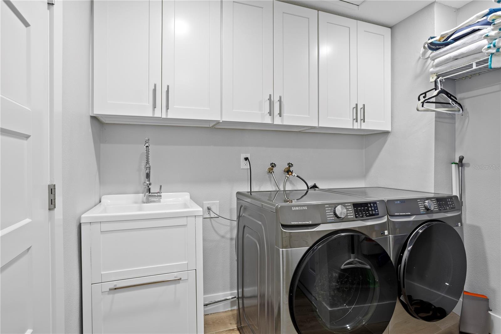 Laundry, new washer and dryer