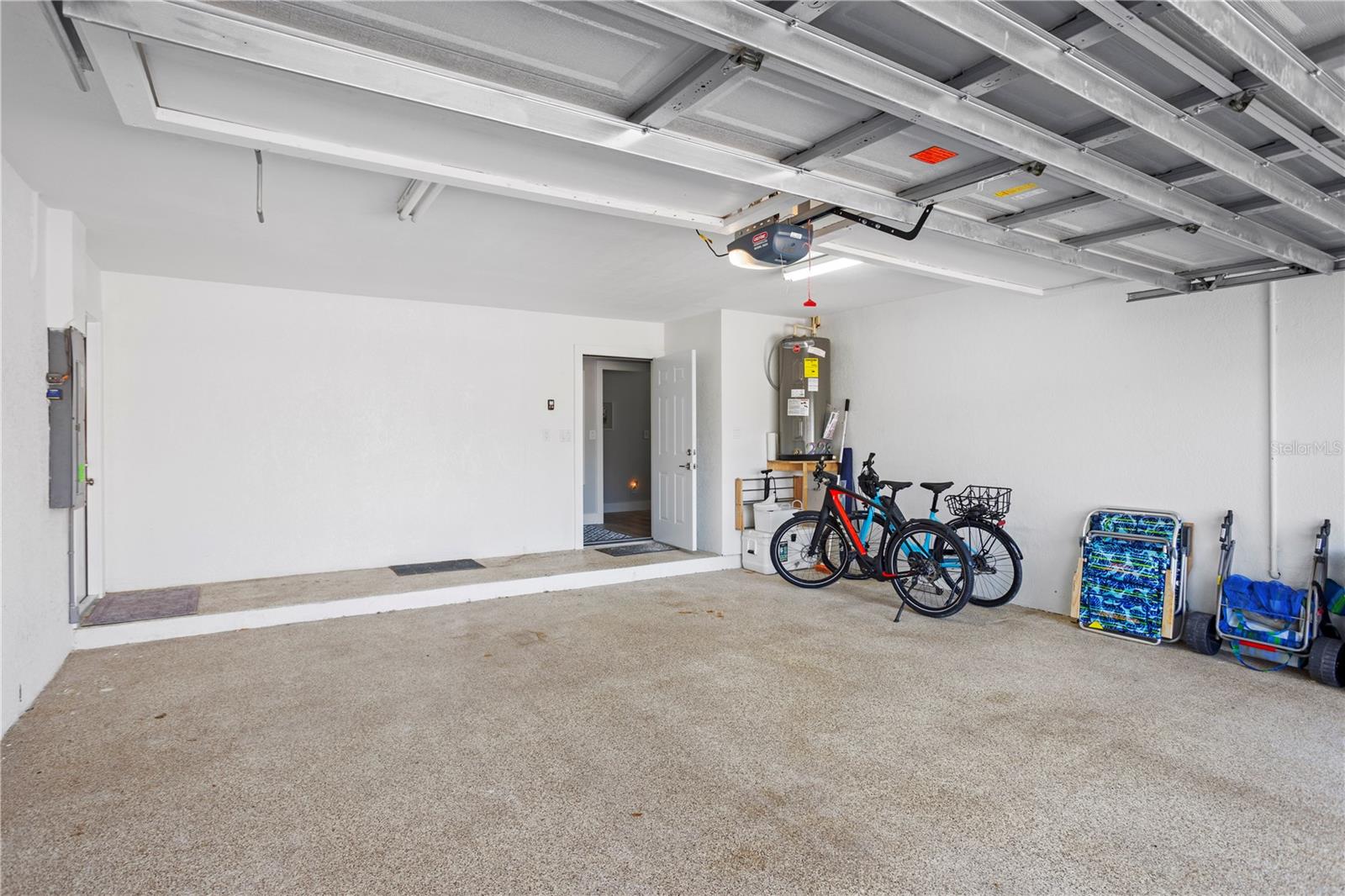 Garage with epoxy flooring