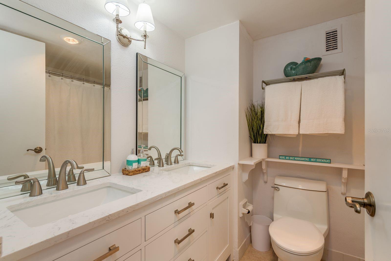 Remodeled Bathroom, Double Sinks, Upgraded Vanity