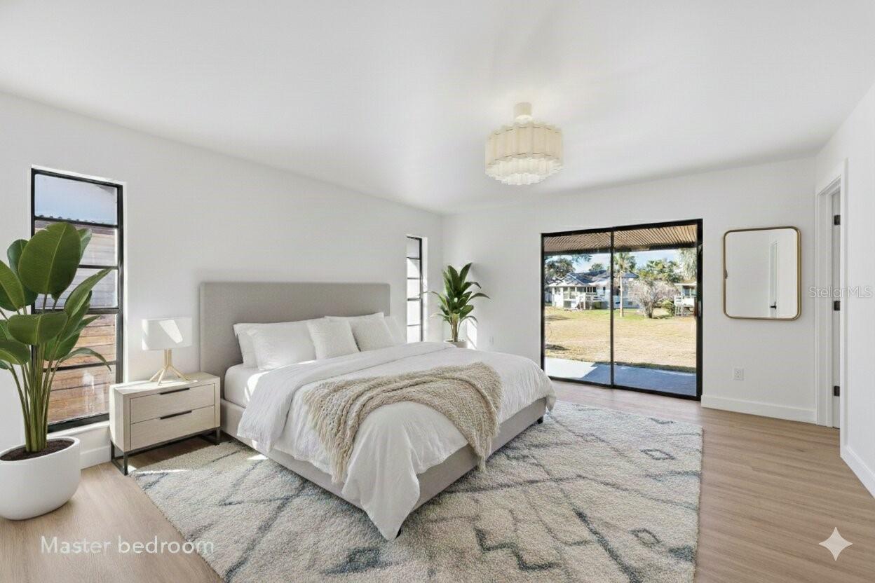 Staged primary bedroom