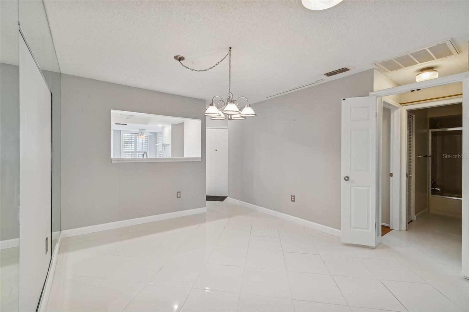 Dining area overlooking the kitchen.