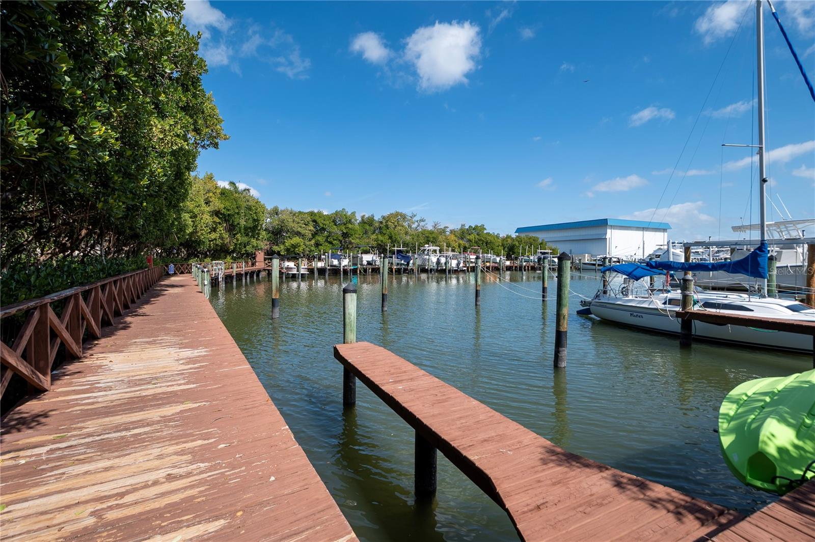 Docks to boat slips