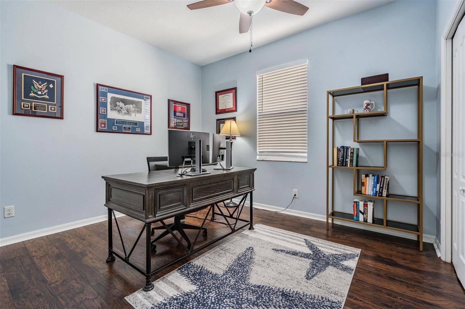 Bedroom/ office with built in closet