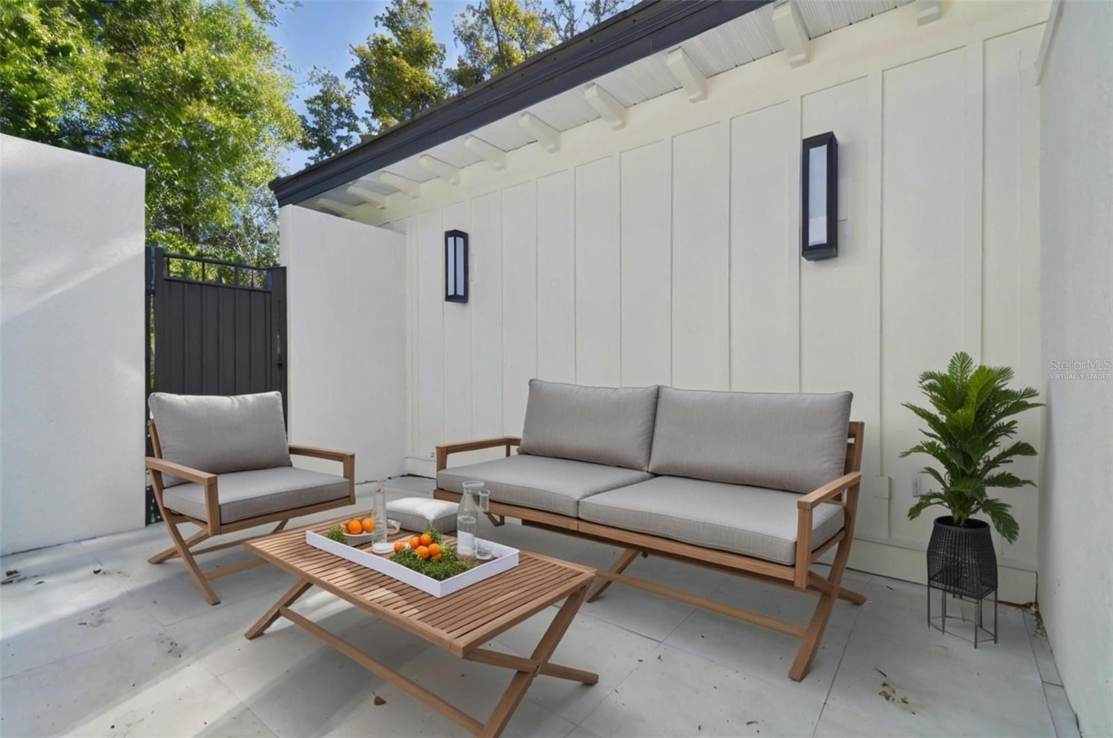 Virtually Staged Courtyard off of the primary bath