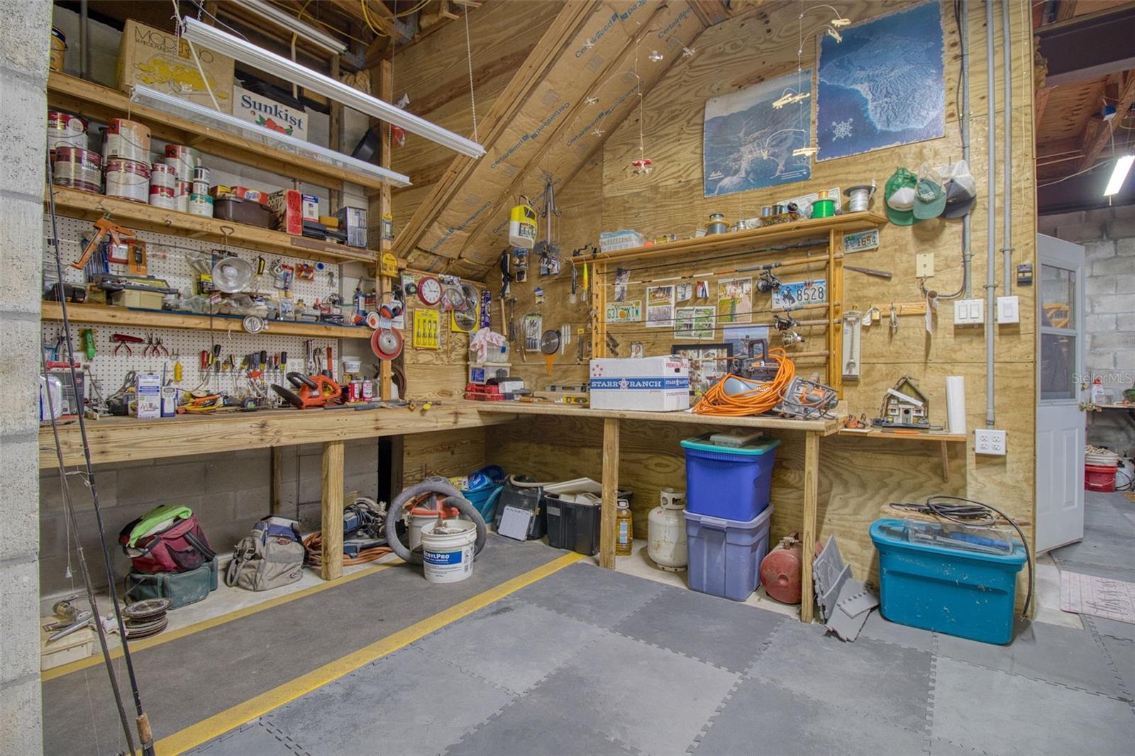 workshop area in garage