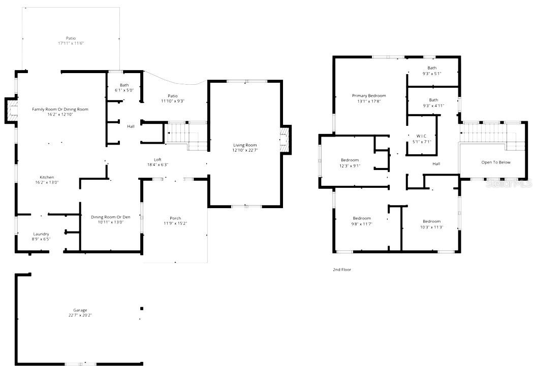 Floor Plan of the first and second story of the home