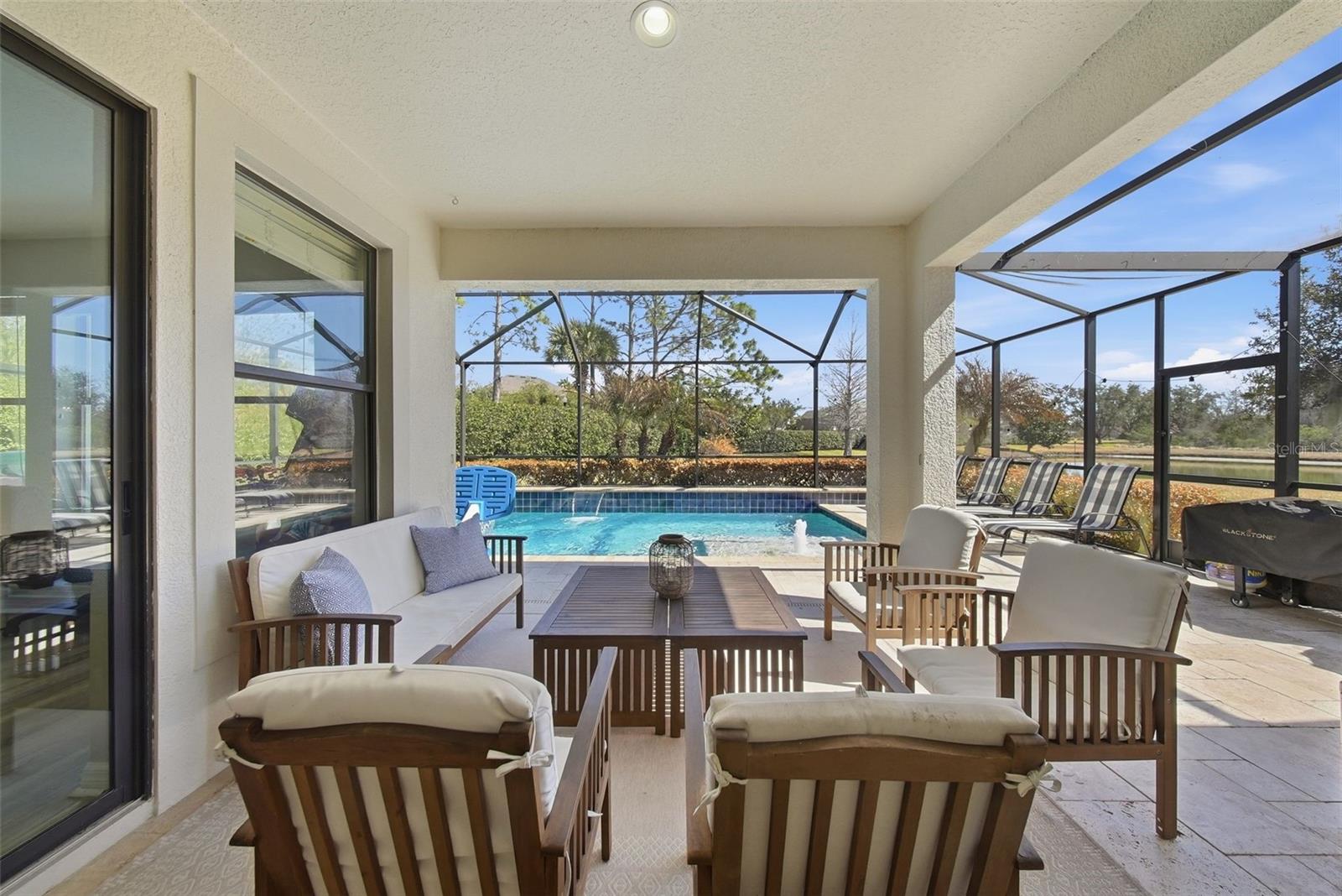 Spacious outdoor enclosed lanai