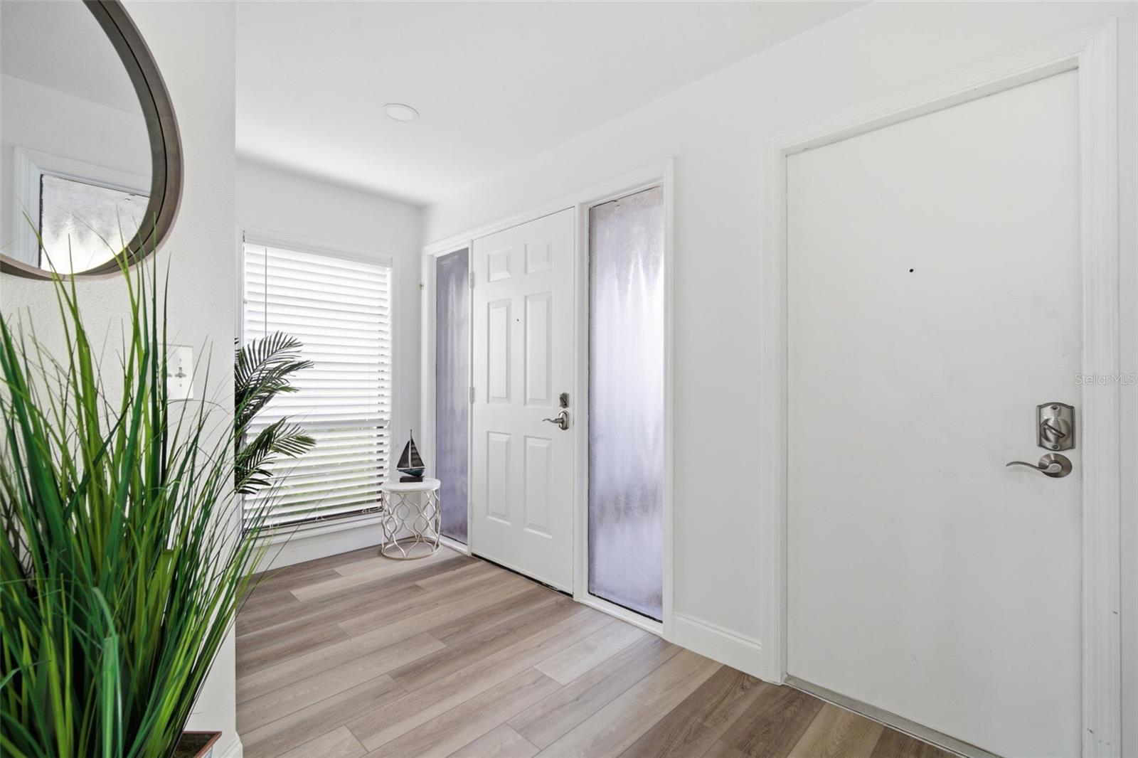 Garage entry through door on right.