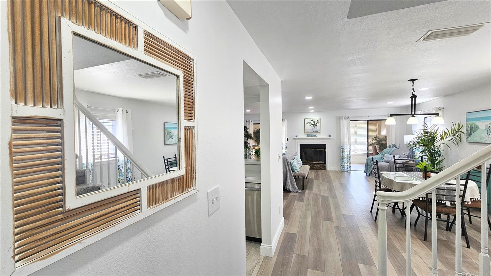 Massive under stairs storage.