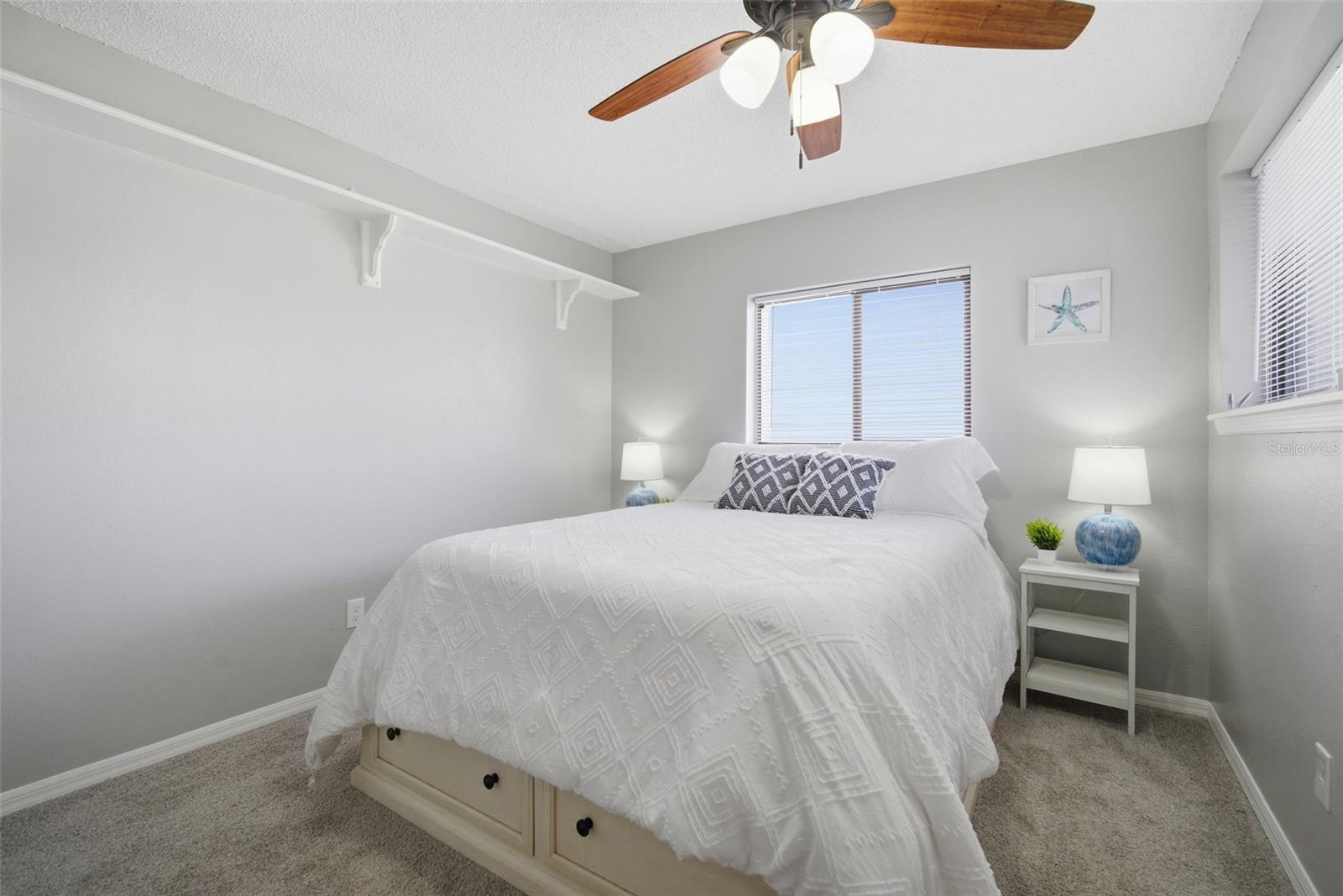 Window behind bed is "exclusive to corner units"