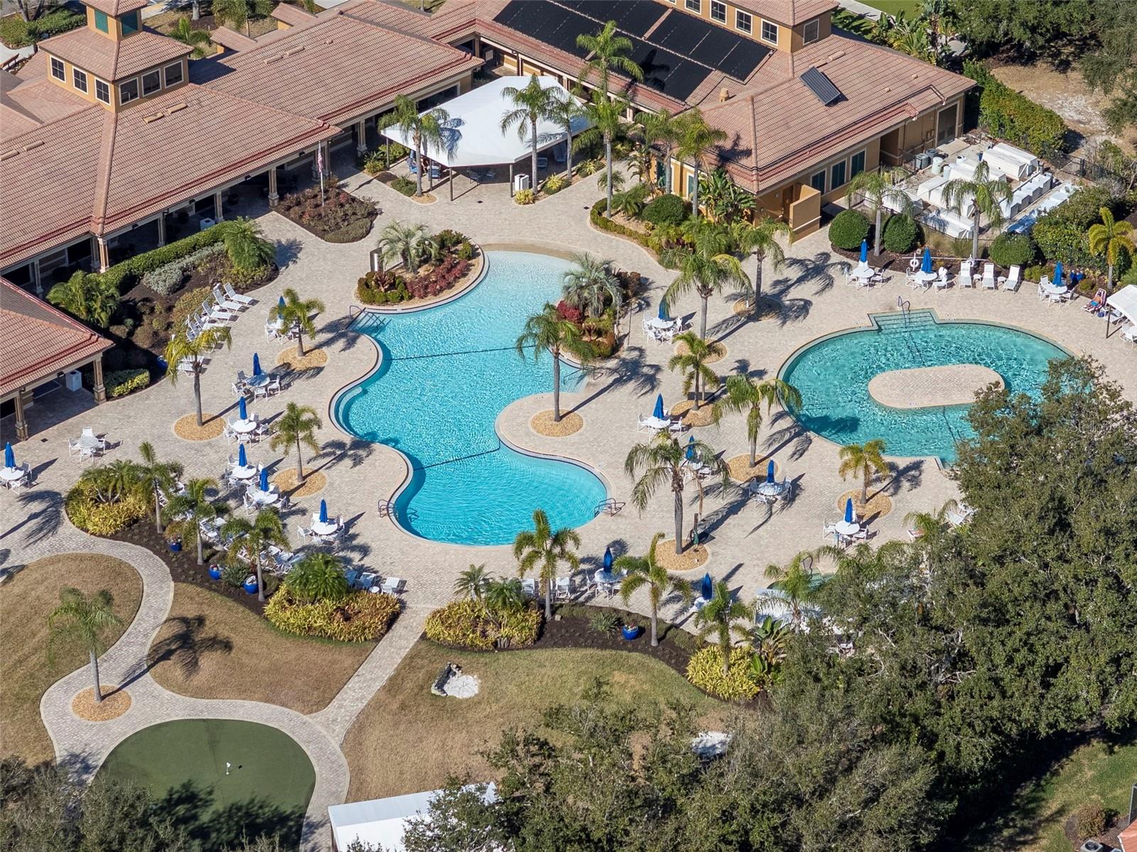 Aerial View of Pool and Clubhouse