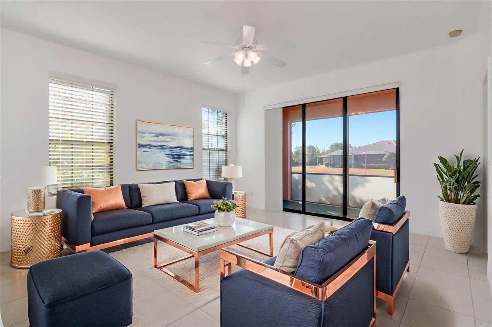 Virtual Staging Options of Family Room Set Up