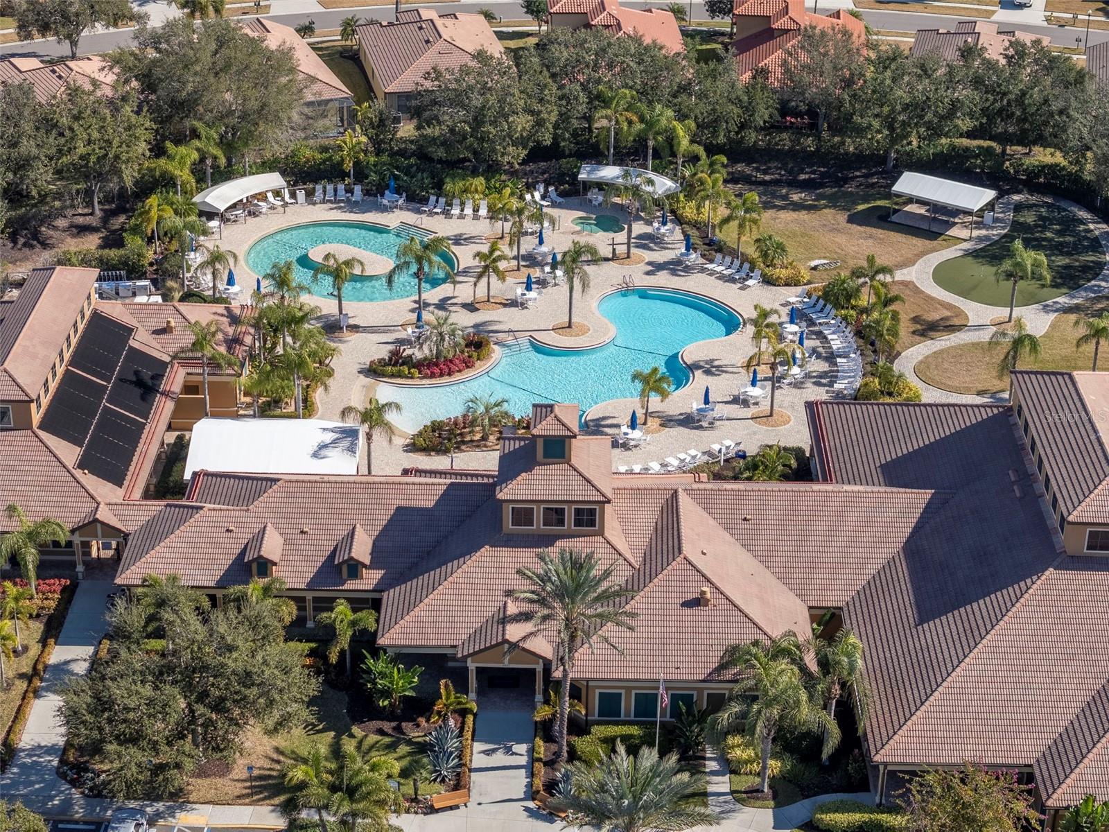 Aerial View of Pool and Clubhouse