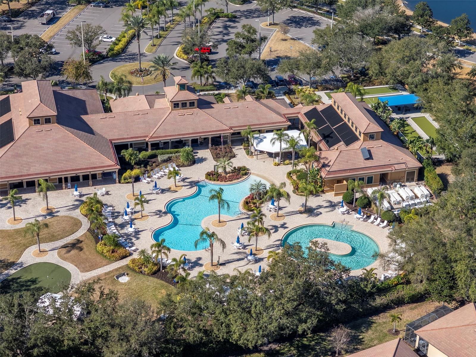 Aerial View of Pool and Clubhouse