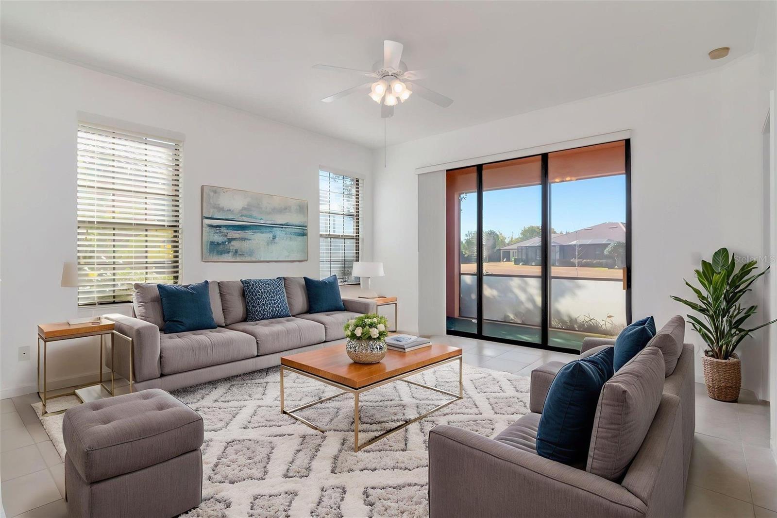 Virtual Staging Options of Family Room Set Up