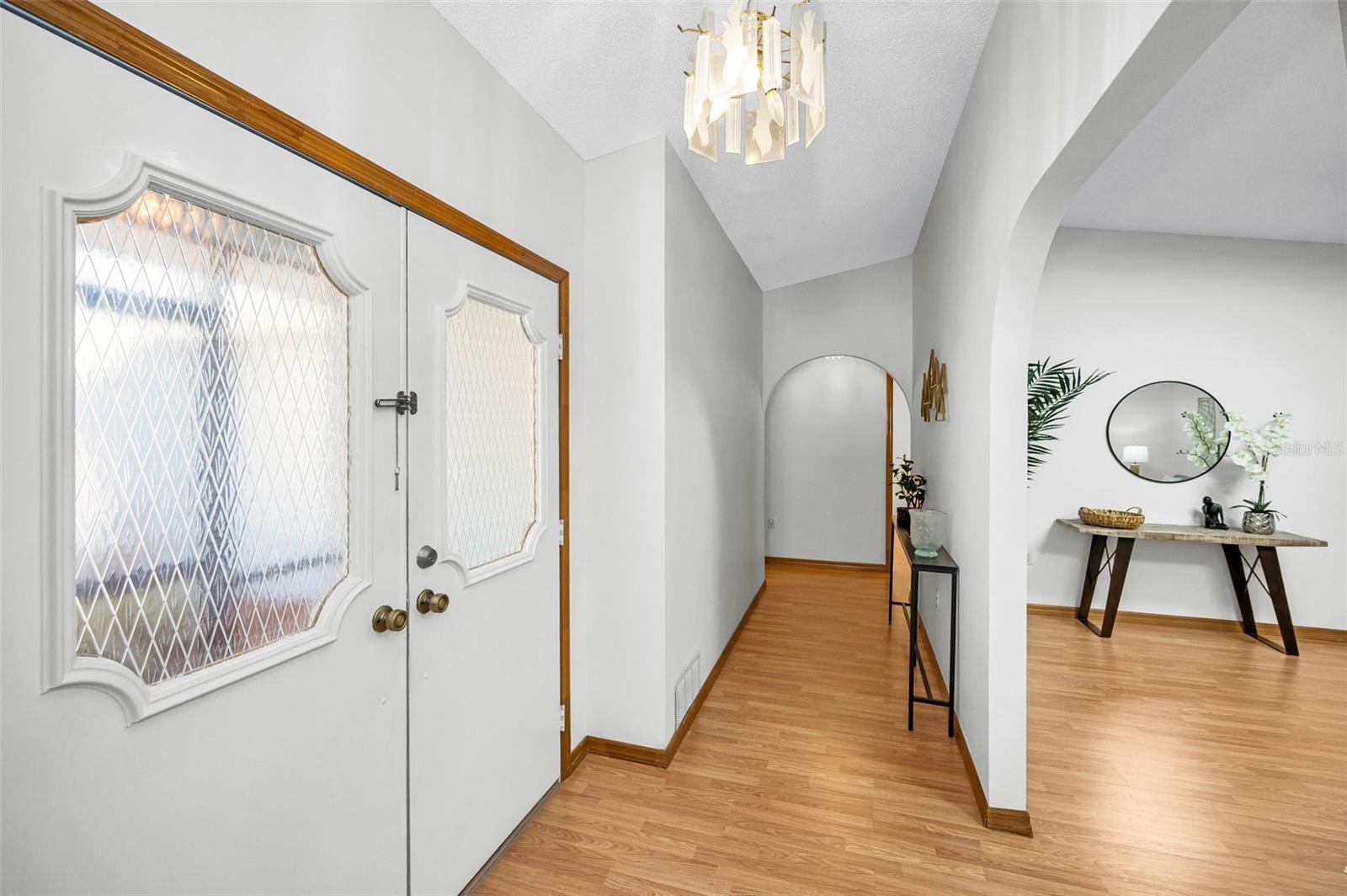 Interior of Front Door and the hallway to the left.