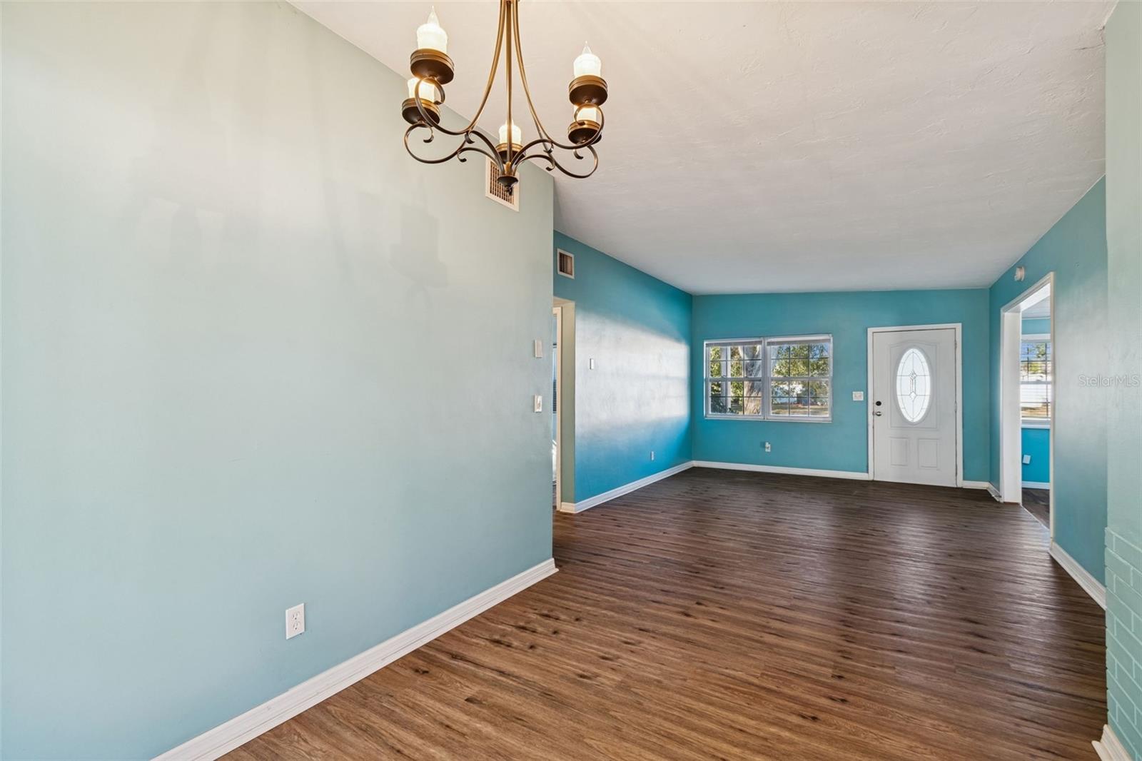 View of the dining area to the living room