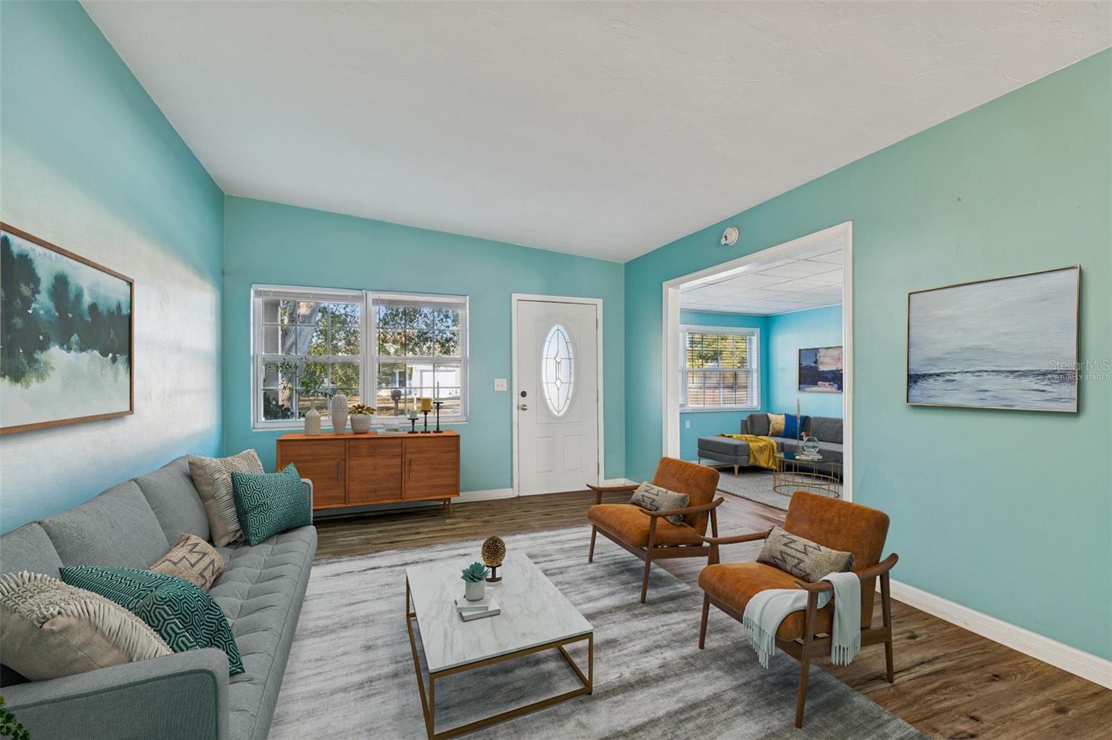 Living room  virtually staged