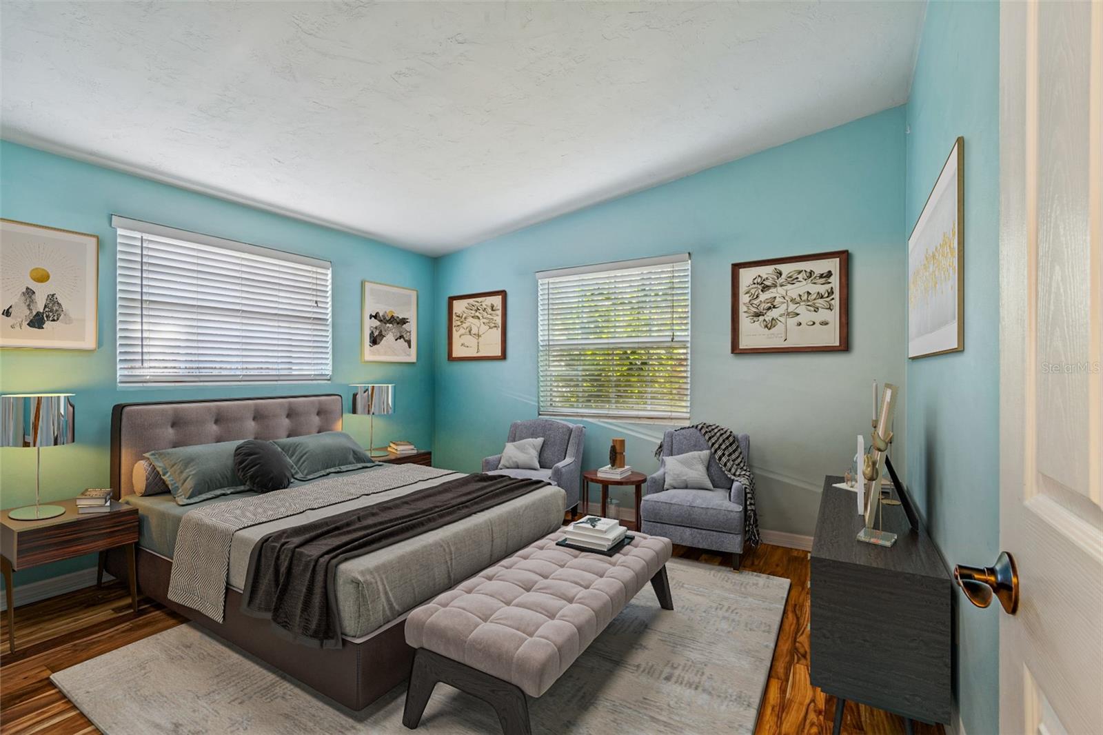 Bedroom virtually  staged