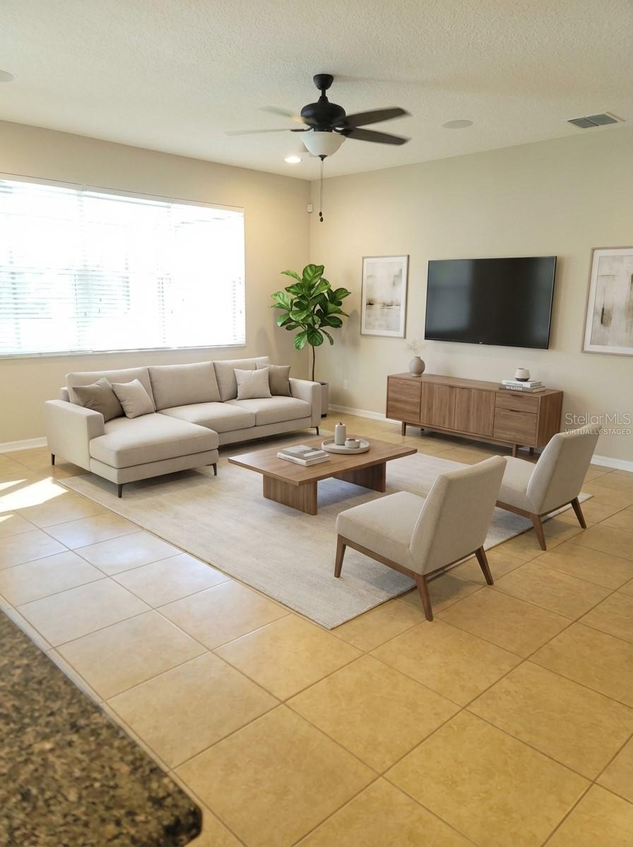 Virtually Staged. Family/ living area